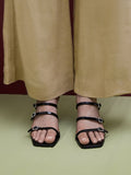 CHARLES & KEITH_Recycled Polyester Crystal-Buckle Heeled Mules_Black Patent
