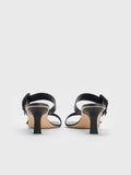 CHARLES & KEITH Woven-Buckle Heeled Mules Black
