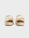 CHARLES & KEITH Metallic-Accent Pointed-Toe Slingback Flats Taupe