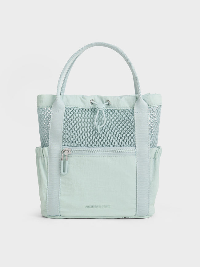 CHARLES & KEITH Women Terra Mesh & Nylon Multi-Way Bag_Sage Green