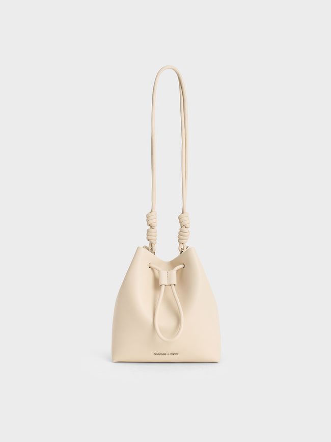 CHARLES & KEITH Women Leia Knotted Bucket Bag_Beige