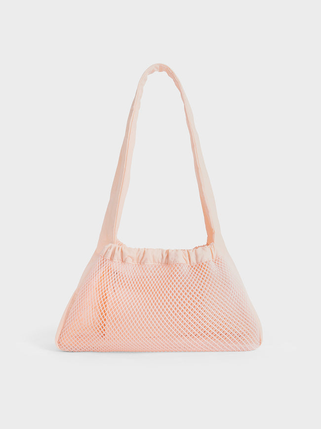 CHARLES & KEITH Women Terra Mesh & Nylon Shoulder Bag_Light Pink