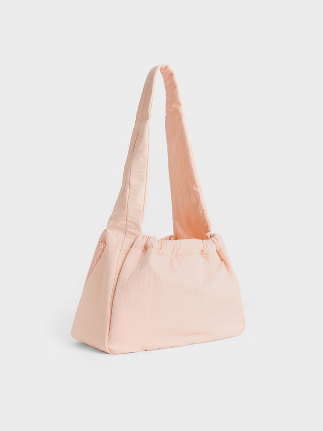 CHARLES & KEITH Women Terra Mesh & Nylon Shoulder Bag_Light Pink