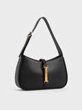 CHARLES & KEITH Women Cesia Metallic-Accent Shoulder Bag_Black
