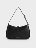 CHARLES & KEITH Women Cesia Metallic-Accent Shoulder Bag_Black