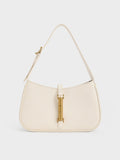 CHARLES & KEITH Women Cesia Metallic-Accent Shoulder Bag_Cream