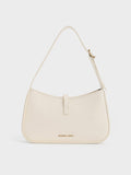 CHARLES & KEITH Women Cesia Metallic-Accent Shoulder Bag_Cream
