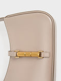 CHARLES & KEITH Cesia Metallic Accent Shoulder Bag Taupe