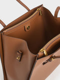 CHARLES & KEITH Sansa Tote Bag_Chocolate