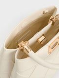 CHARLES & KEITH Eleni Quilted Top Handle Bag_Cream
