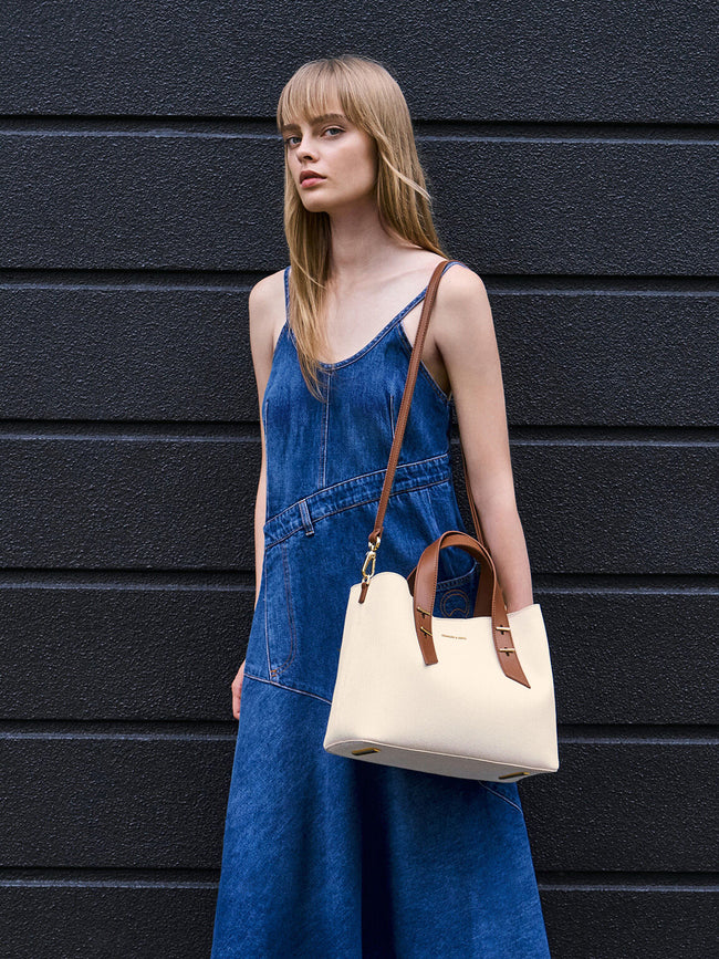 CHARLES & KEITH Women Shania Tote Bag_Chocolate