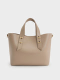 CHARLES & KEITH Women Shania Tote Bag - Taupe
