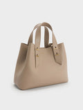 CHARLES & KEITH Women Shania Tote Bag - Taupe
