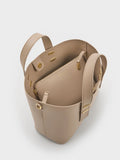 CHARLES & KEITH Women Shania Tote Bag - Taupe