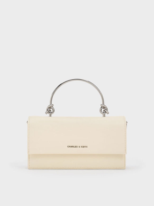 Kristine Sculptural-Handle Long Wallet_Cream