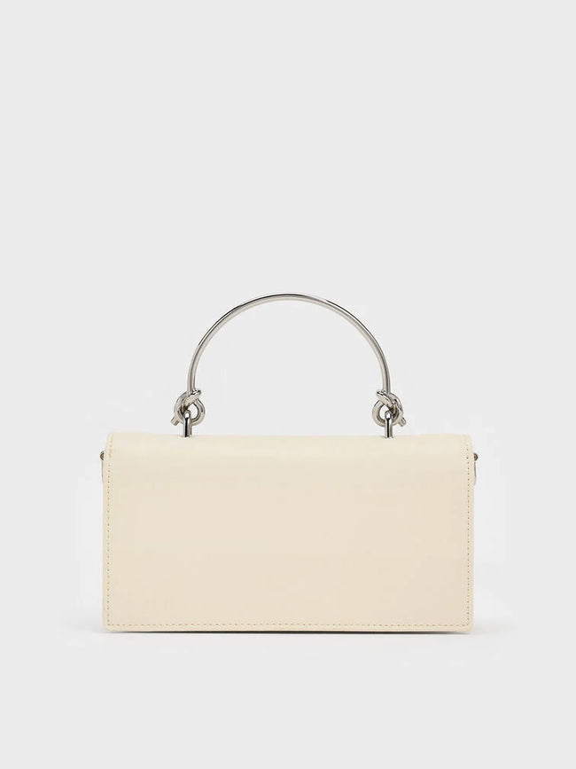 Kristine Sculptural-Handle Long Wallet_Cream