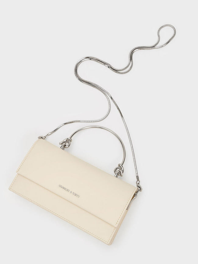 Kristine Sculptural-Handle Long Wallet_Cream