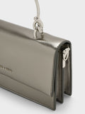 Kristine Sculptural-Handle Long Wallet_Pewter