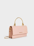 Kristine Sculptural-Handle Long Wallet_Light Pink