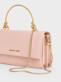 Kristine Sculptural-Handle Long Wallet_Light Pink
