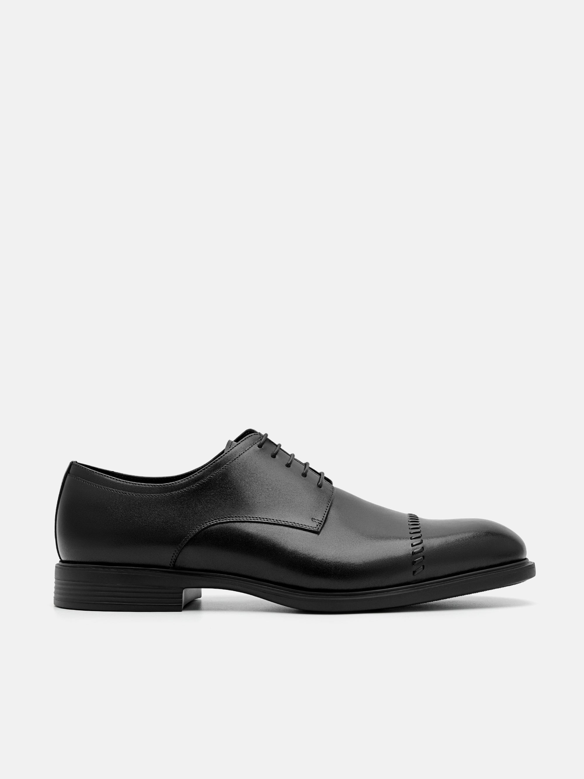 Pedro Altitude Lightweight Leather Derby Shoes - Black – Khit Zay