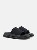 PEDRO Knitted Fabric Slide Sandals - Black