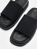 PEDRO Knitted Fabric Slide Sandals - Black