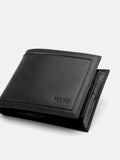 PEDRO Saffiano Leather Bi-Fold Wallet with Insert - Black