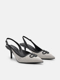 PEDRO Icon Canvas Slingback Pumps - Black