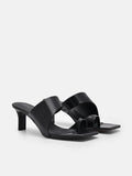 PEDRO Rocco Leather Heel Sandals - Black