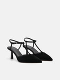 PEDRO Vika Leather Heel Pumps - Black