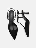 PEDRO Vika Leather Heel Pumps - Black