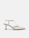 PEDRO Vika Leather Heel Pumps - Chalk