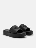 PEDRO Icon Leather Wedge Sandals - Black