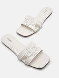 PEDRO Icon Leather Slip-On Sandals - Chalk