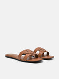 PEDRO Icon Leather Slip-On Sandals - Cognac