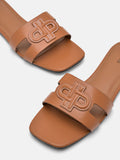 PEDRO Icon Leather Slip-On Sandals - Cognac