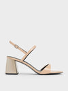 CHARLES & KEITH_Patent Metallic-Heel Slingback Sandals_Nude