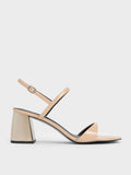 CHARLES & KEITH_Patent Metallic-Heel Slingback Sandals_Nude