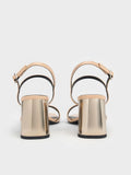 CHARLES & KEITH_Patent Metallic-Heel Slingback Sandals_Nude