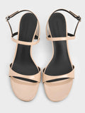 CHARLES & KEITH_Patent Metallic-Heel Slingback Sandals_Nude