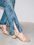 CHARLES & KEITH_Buckled Square-Toe Trapeze-Heel Sandals_Nude