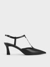CHARLES & KEITH_T-Bar Chain-Link Pointed-Toe Pumps_Black