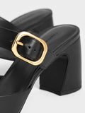 CHARLES & KEITH_Pointed-Toe Mary Jane Heeled Mules_Black