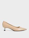 CHARLES & KEITH_Patent Pointed-Toe Kitten-Heel Pumps_Nude