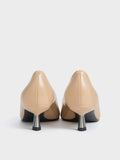 CHARLES & KEITH_Patent Pointed-Toe Kitten-Heel Pumps_Nude