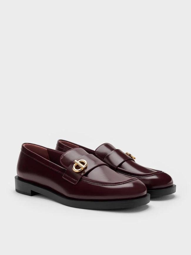 Marley Metallic-Accent Loafers_Burgundy