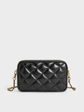 CHARLES & KEITH Mini Apfra Quilted Crossbody Bag_Black