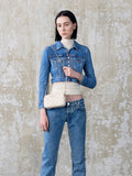 CHARLES & KEITH Mini Apfra Quilted Crossbody Bag Cream