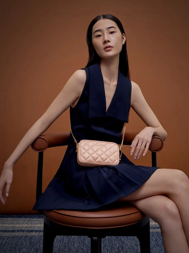 Mini Apfra Quilted Crossbody Bag_Light Pink